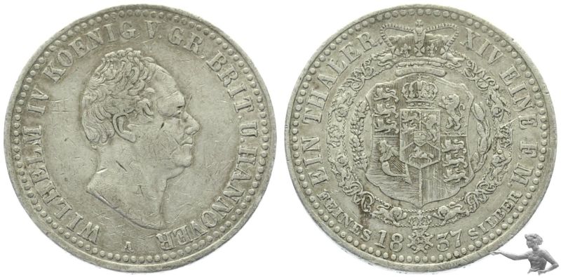 Hannover Taler 1837 Wilhelm IV.